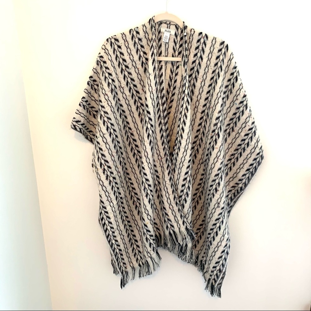Mudd lightweight kimono white blackfringe - Picture 1 of 9